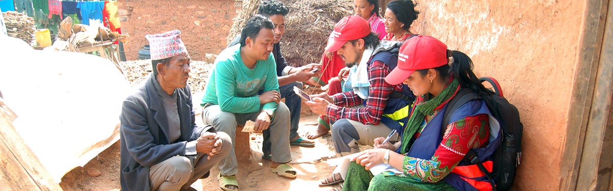 Nepal beneficiaries being enrolled in the EHRP