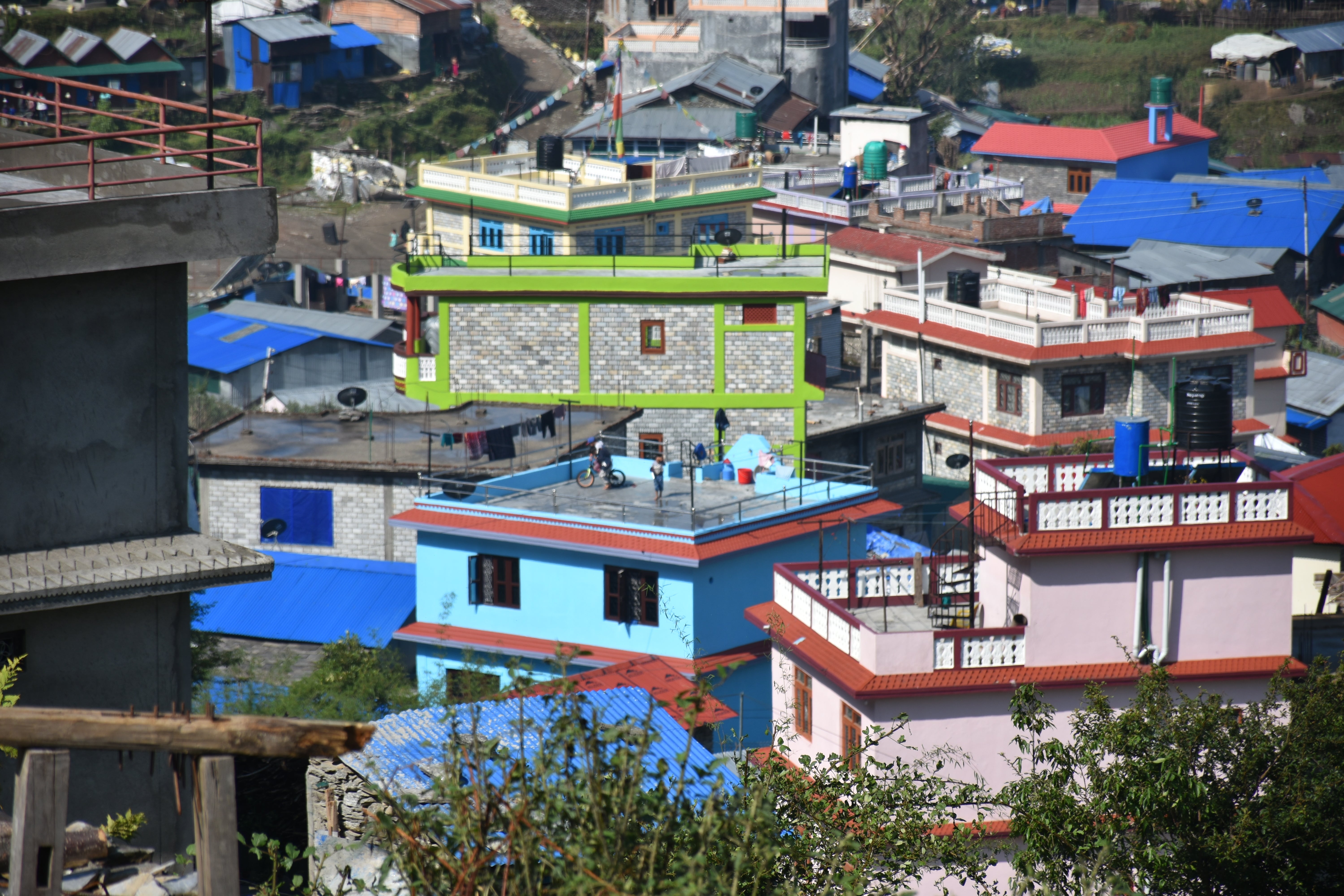 Newly reconstructed houses in Barpak village of Gorkha District. 