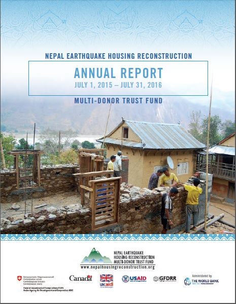 Annual Report Nepal Earthquake Housing Reconstruction MDTF